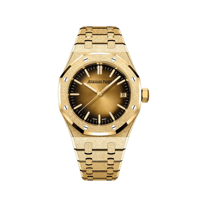 Audemars Piguet Royal Oak 15550BA.GG.1356BA.01 Frosted Yellow Gold Smoked Yellow Dial