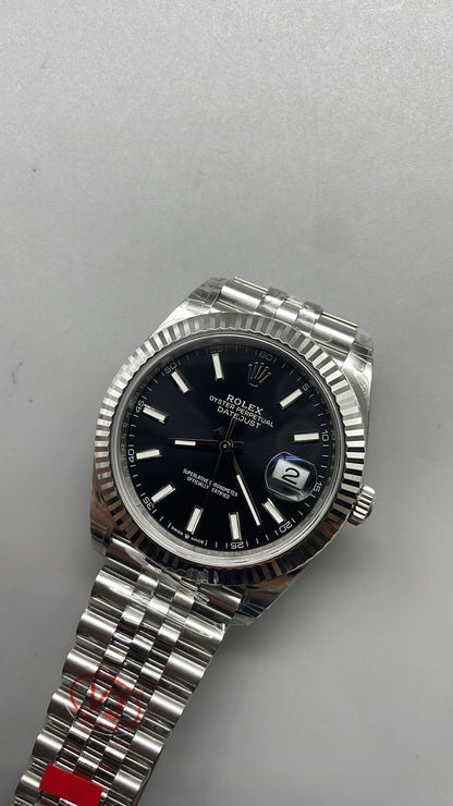 Rolex Datejust 41 – Black Dial VSF SUPER CLONE – 126334 – Fluted Bezel – Jubilee Bracelet