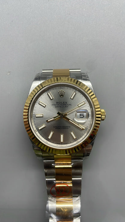 Rolex Datejust 41 – Silver Dial VSF SUPER CLONE – 126333 – Fluted Bezel – Oyster Bracelet