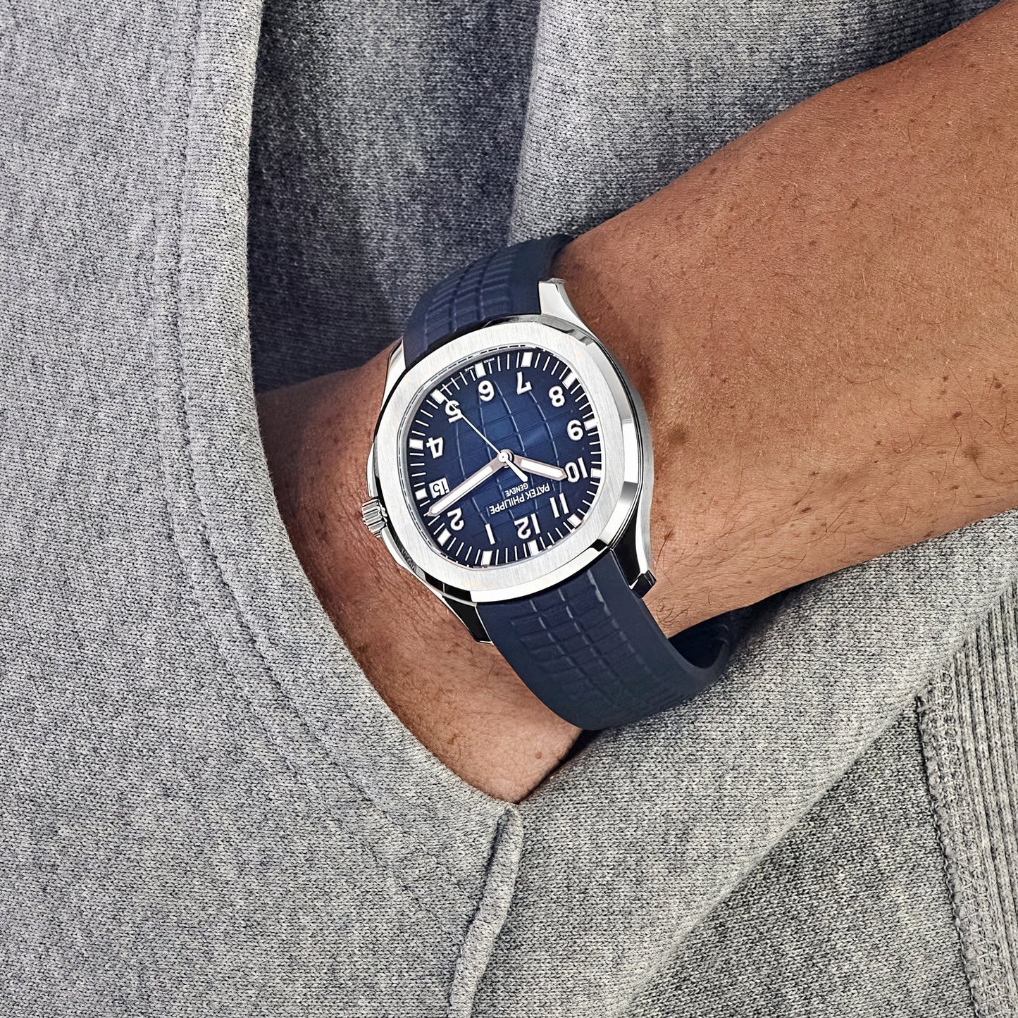 Patek Philippe Aquanaut 3285 V3 – Swiss Super Clone 5168G-001 White Gold Blue Dial (2025)