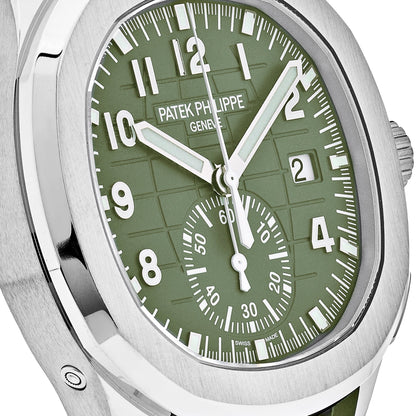 Patek Philippe Aquanaut 3285 V3 – Swiss Super Clone 5968G-010 Chronograph White Gold Khaki Green Dial (2023)