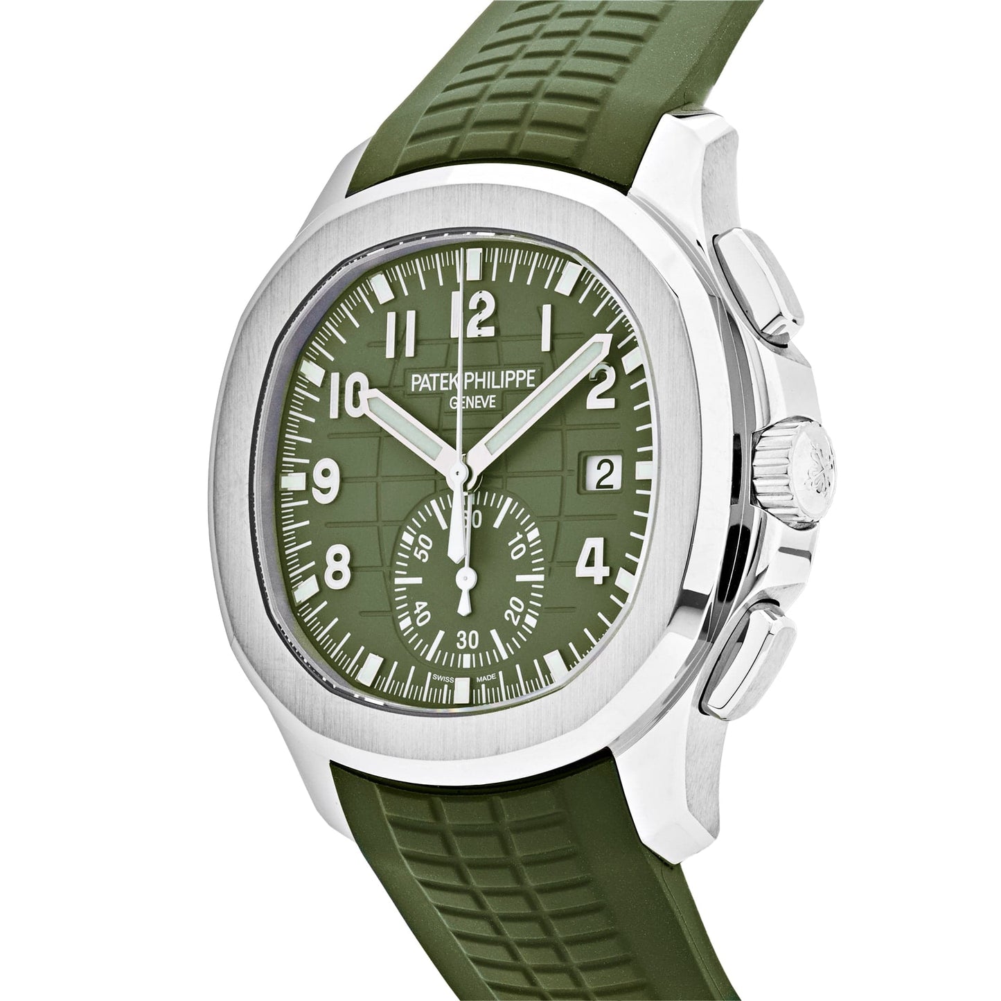 Patek Philippe Aquanaut 3285 V3 – Swiss Super Clone 5968G-010 Chronograph White Gold Khaki Green Dial (2023)