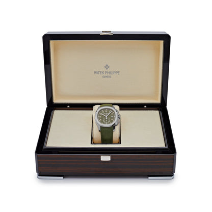 Patek Philippe Aquanaut 3285 V3 – Swiss Super Clone 5968G-010 Chronograph White Gold Khaki Green Dial (2023)