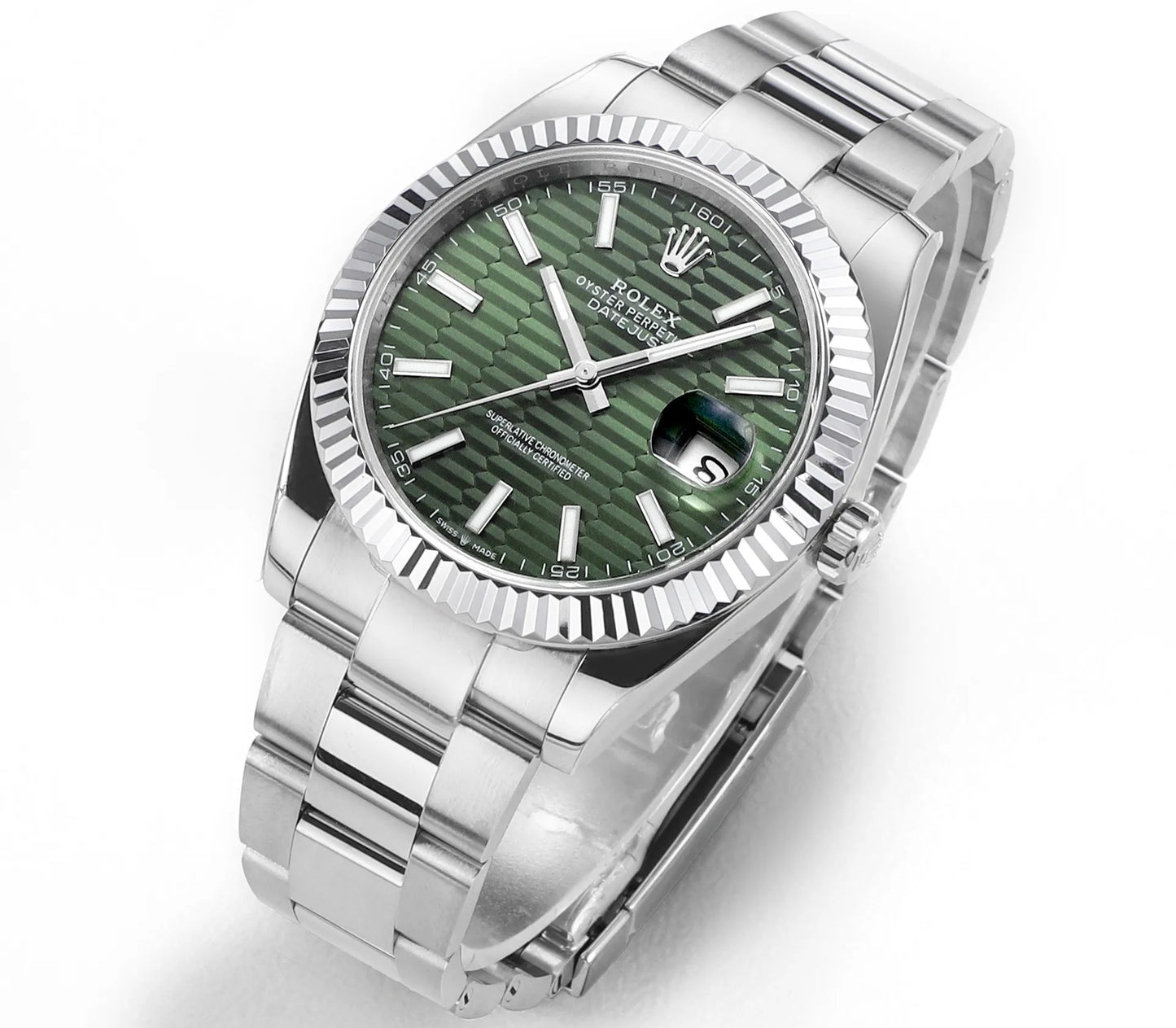 Rolex Datejust 41 126300 Stainless Steel Green Dial Oyster (2025)